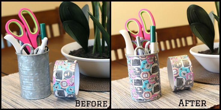 Recycled Tin Can Pen and Pencil Holder or Planter for Kitchen. Quick ... Recycled Tin Can Pen and Pencil Holder or Planter for Kitchen. Quick ...
