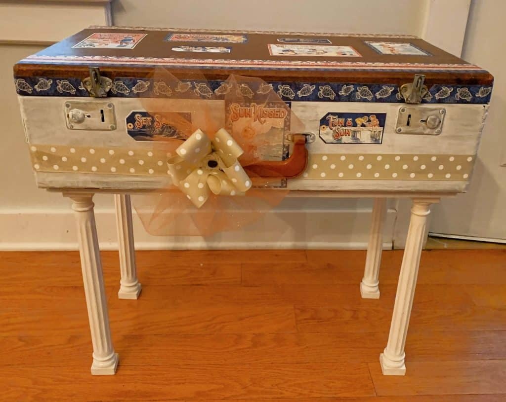 Upcycled vintage suitcase side table Upcycled vintage suitcase side table