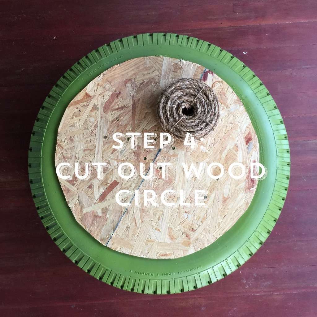 DIY Ottoman from a Recycled Tire - Everyday Shortcuts DIY Ottoman from a Recycled Tire - Everyday Shortcuts