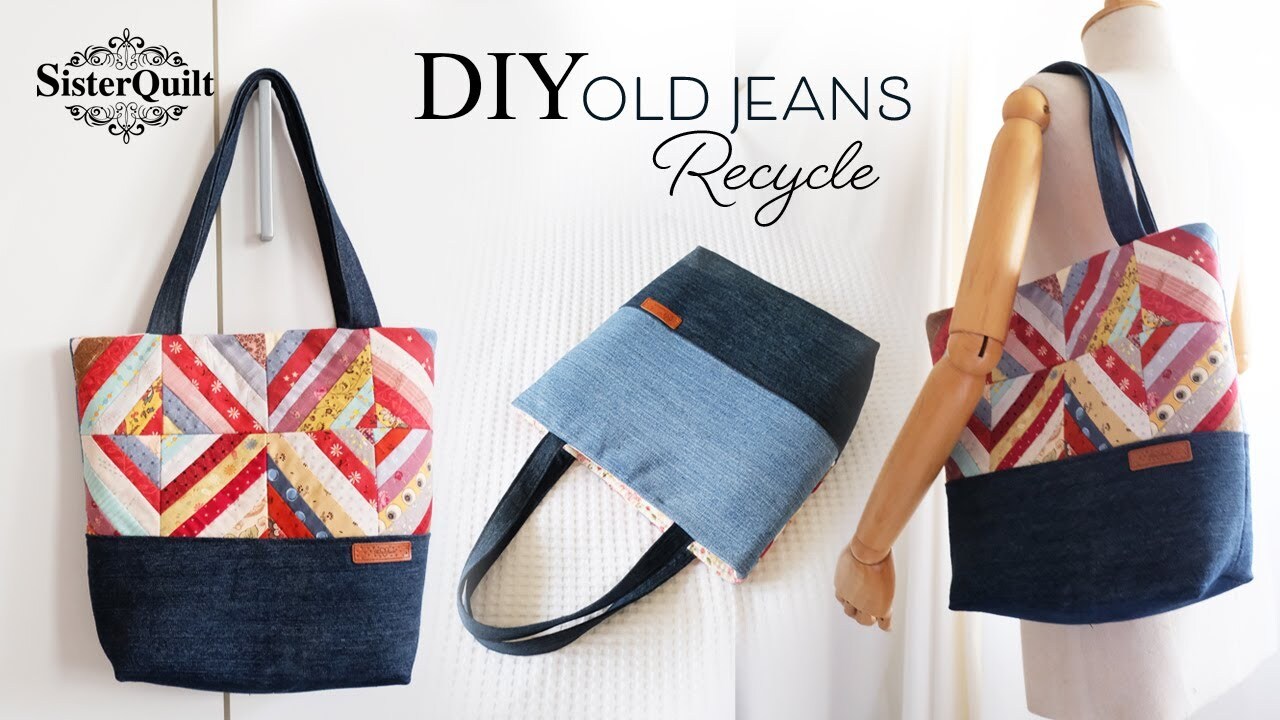 DIY Old Jeans Recycle Tote Bag | Tutorial - YouTube DIY Old Jeans Recycle Tote Bag | Tutorial - YouTube